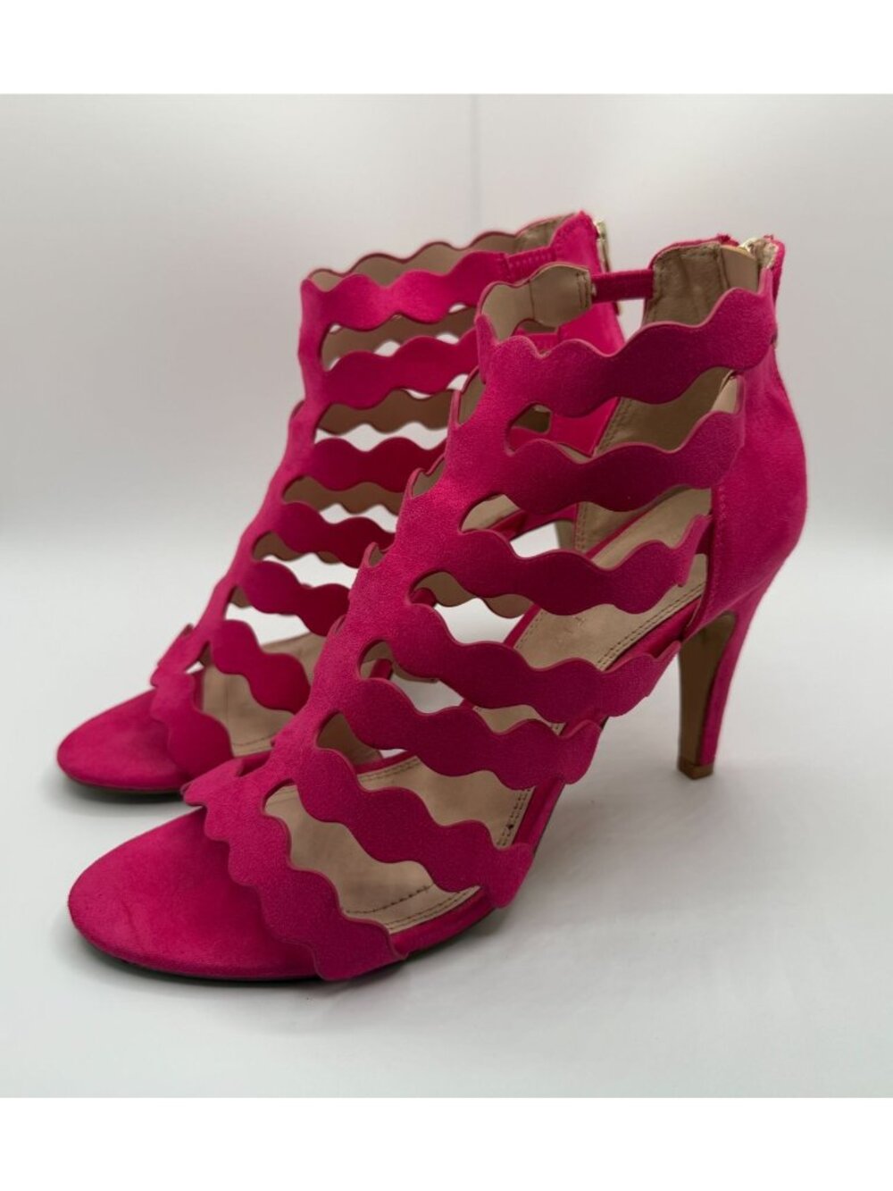Kelly & Katie Zilama High Heel Women Size 8.5 Hot Pink Faux Suede Dressy Shoe